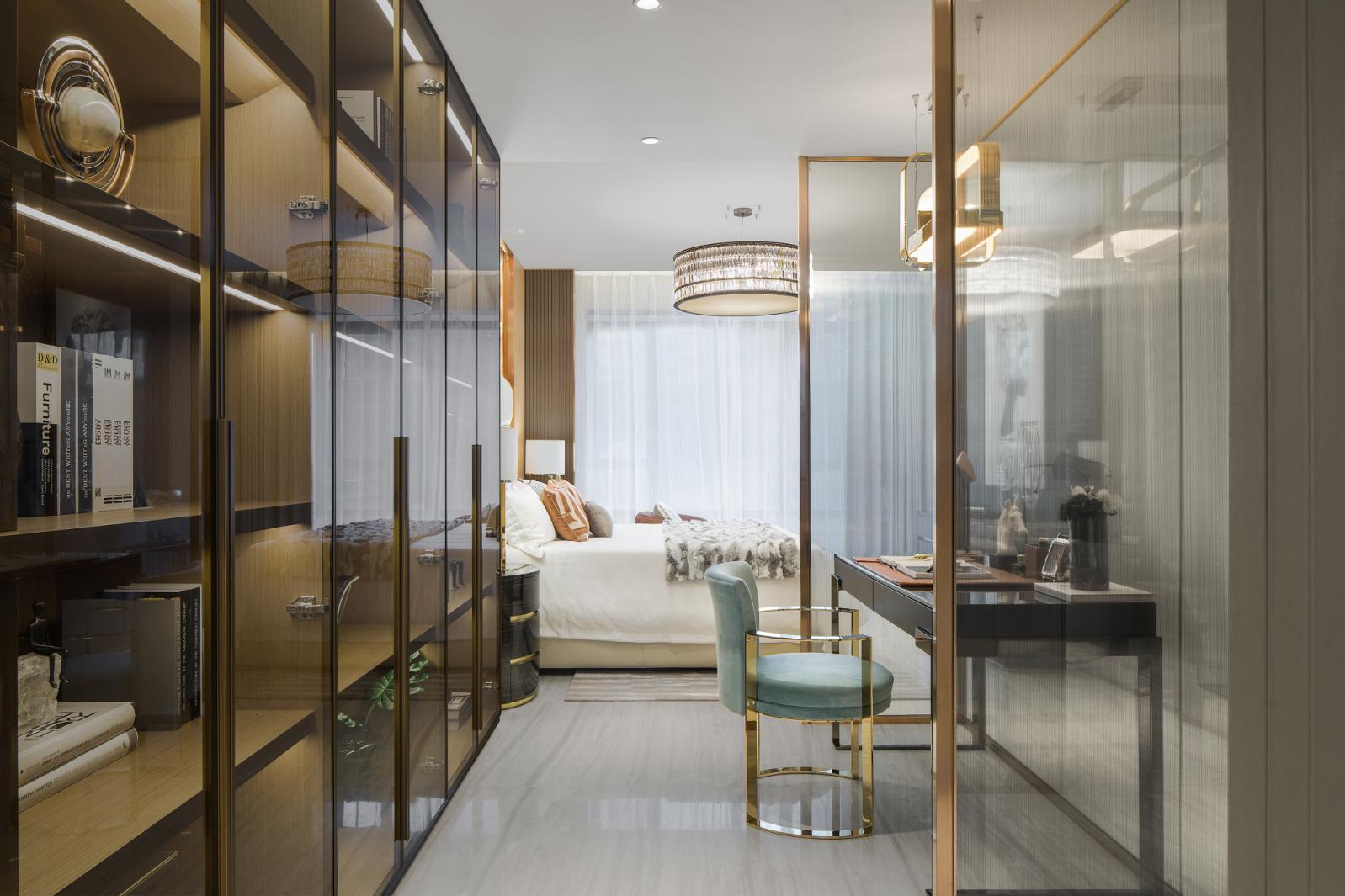 欧式轻奢风格室内设计家装案例-次卧 欧式轻奢风格室内设计家装案例-次卧