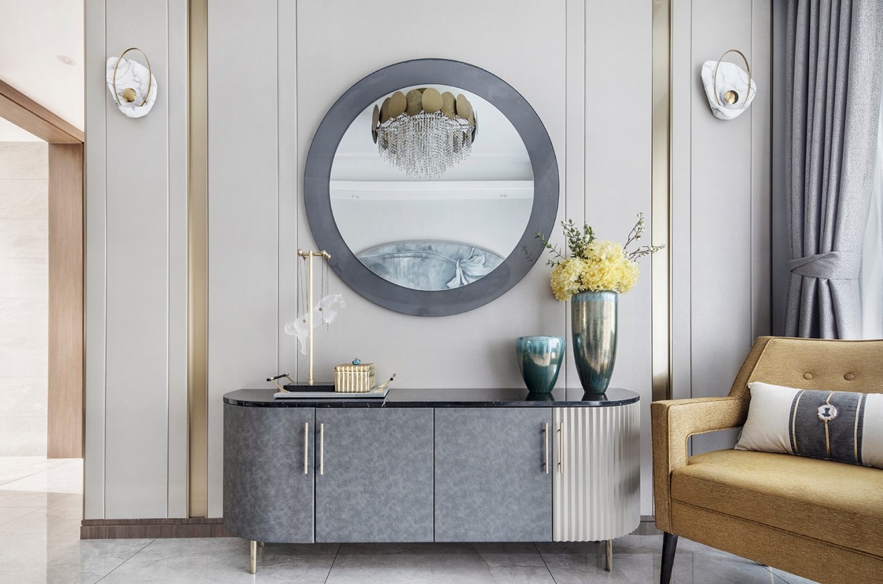 现代轻奢风格室内家装案例效果图-客厅电视柜 现代轻奢风格室内家装案例效果图-客厅电视柜