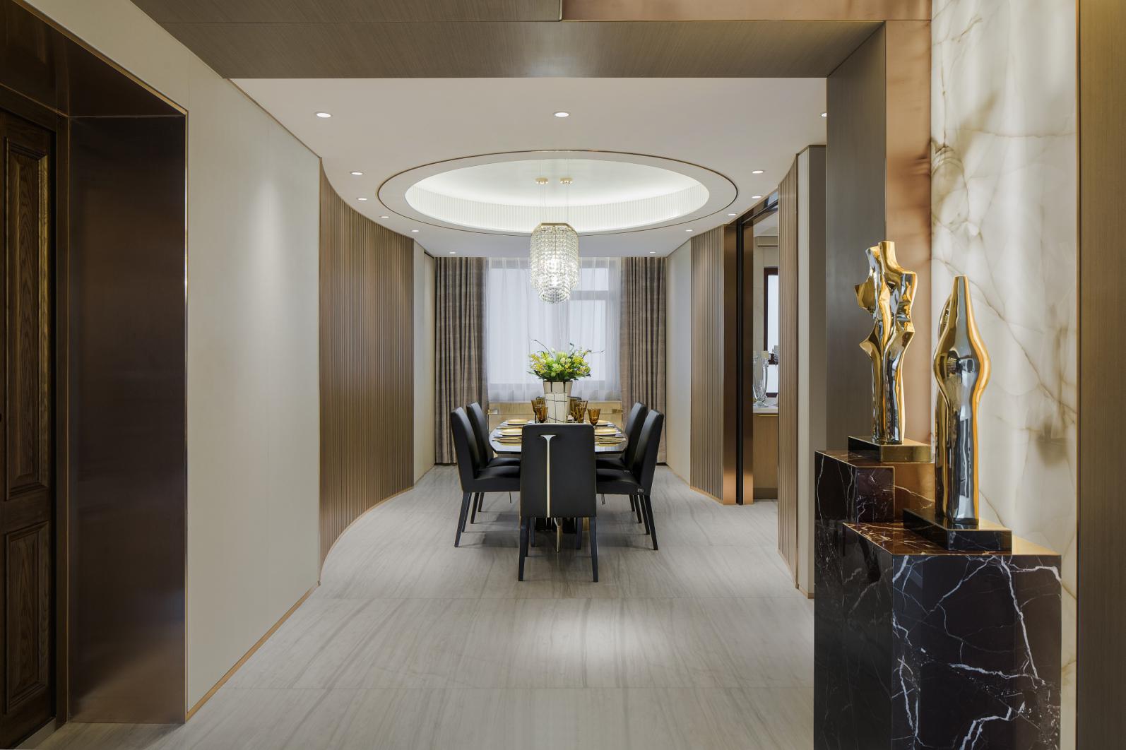 欧式轻奢风格室内设计家装案例-餐厅 欧式轻奢风格室内设计家装案例-餐厅