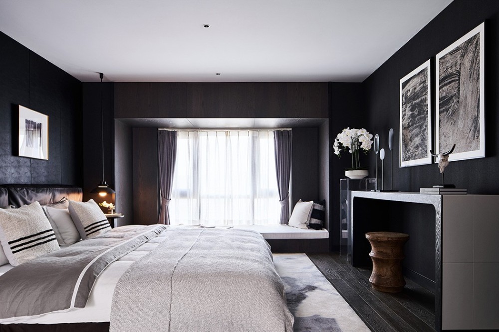 简欧轻奢风格室内家装案例效果图-主卧 简欧轻奢风格室内家装案例效果图-主卧