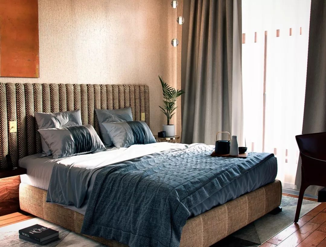 简欧现代混搭风格家装设计室内装修效果图-卧室 简欧现代混搭风格家装设计室内装修效果图-卧室