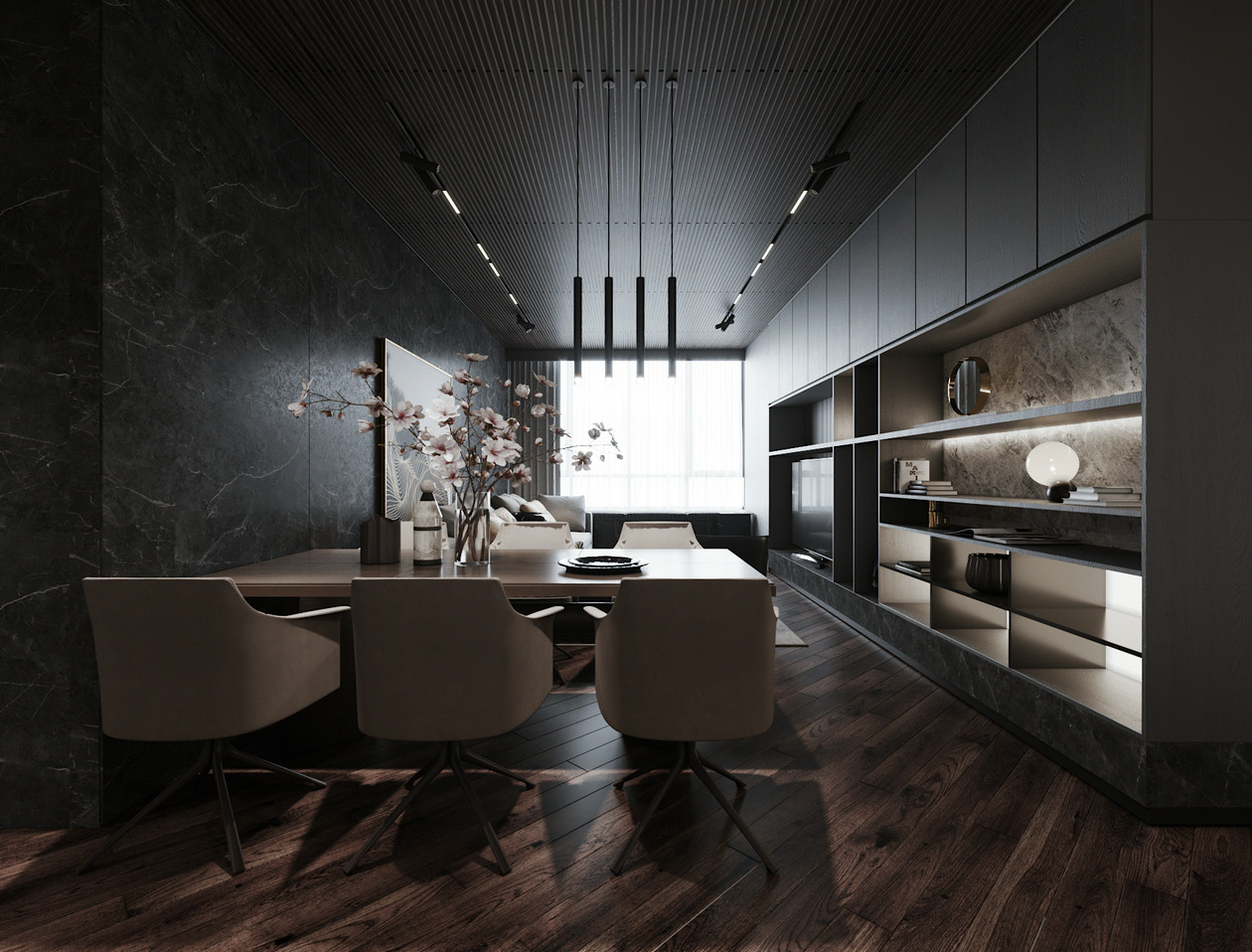 佛山装修公司美式轻奢风格室内装修效果图-餐厅 佛山装修公司美式轻奢风格室内装修效果图-餐厅