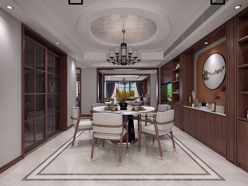 新中式别墅大宅装修设计-餐厅 新中式别墅大宅装修设计-餐厅