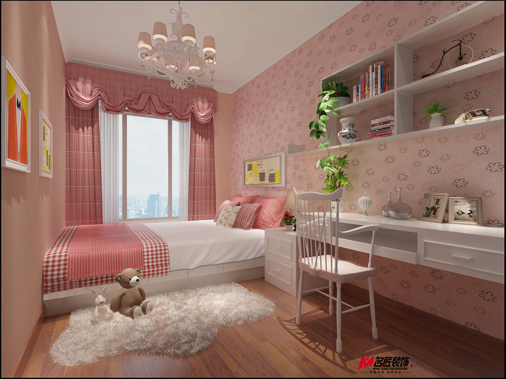 简欧风格室内装修设计效果图-保利中央公馆三居140平米-室内公主房装修设计 简欧风格室内装修设计效果图-保利中央公馆三居140平米-室内公主房装修设计