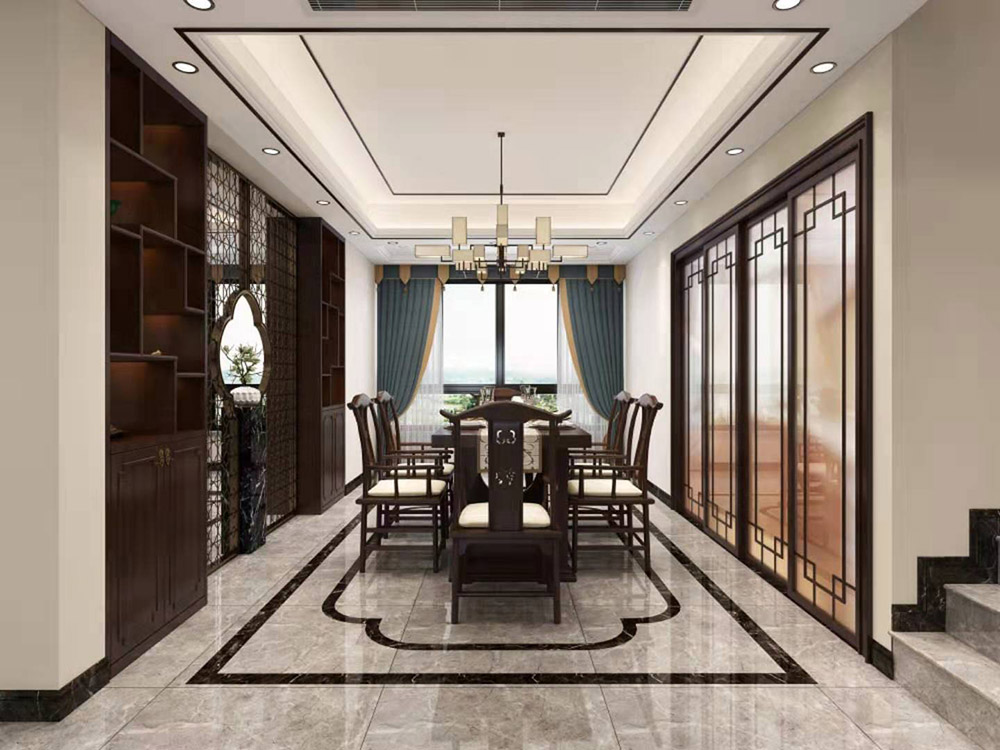 东岸桂园五居190平米-新中式风格装修案例-餐厅 东岸桂园五居190平米-新中式风格装修案例-餐厅
