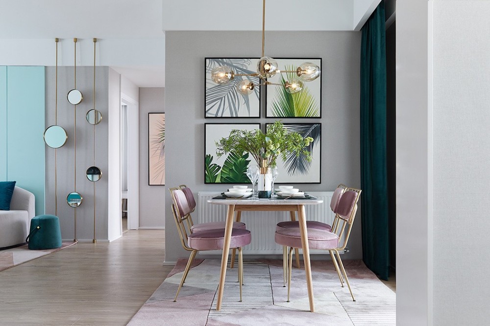 轻奢风格室内家装案例效果图-餐厅 轻奢风格室内家装案例效果图-餐厅